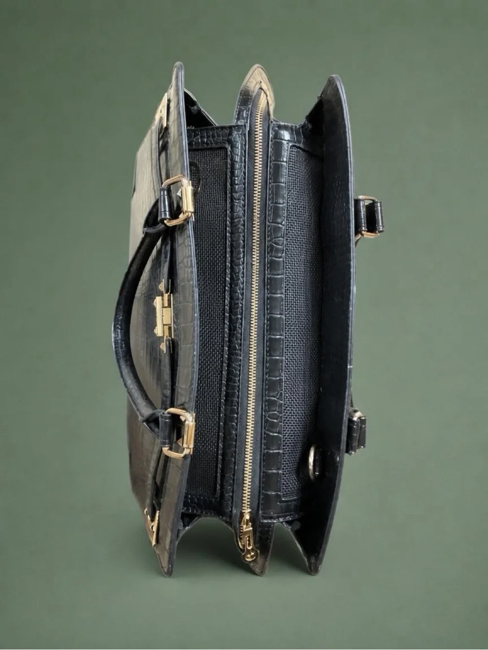 Dog/Cat Carrier Purse Soft-Sided Faux Leather Handbag, TSA Airline Approved